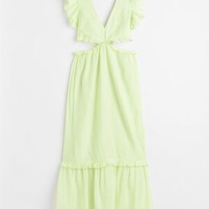 V neck cut out maxi dress